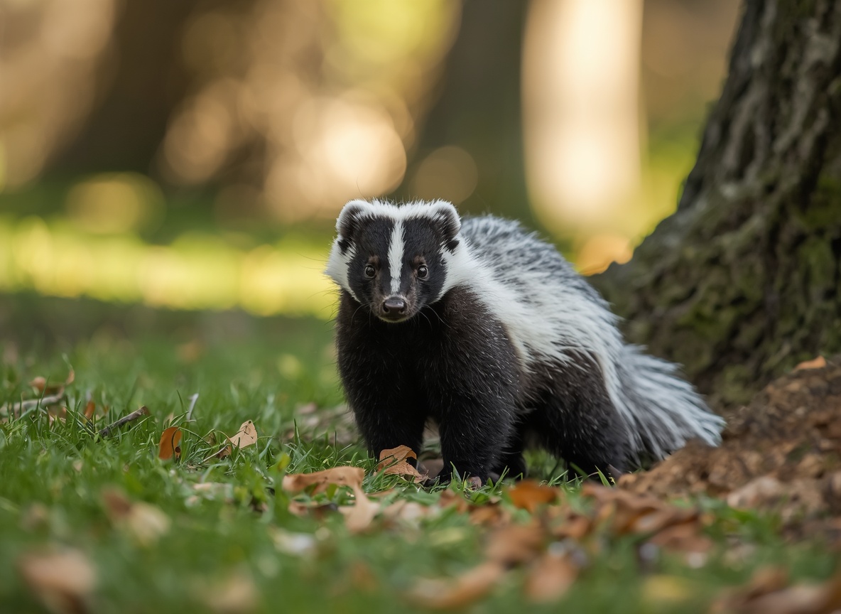 A striped skunk